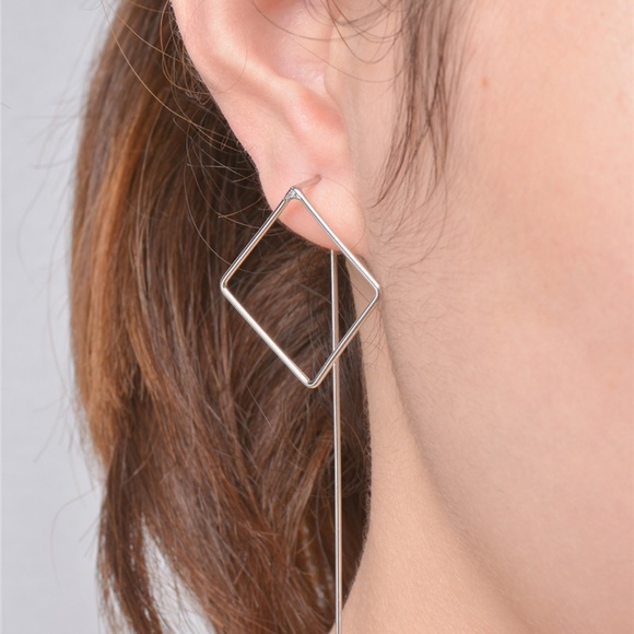 Minimalist Geometric Earrings - Picture 3 of 7